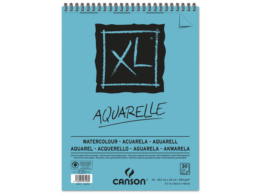 Paper pad XL Aquarelle spiral, A3- Canson - 300 g, 30 sheets.