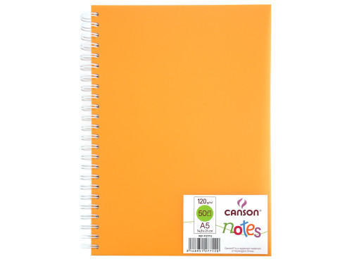 Sketchbook, polypropylene notebook - Canson - orange, 120 g, 50 sheets
