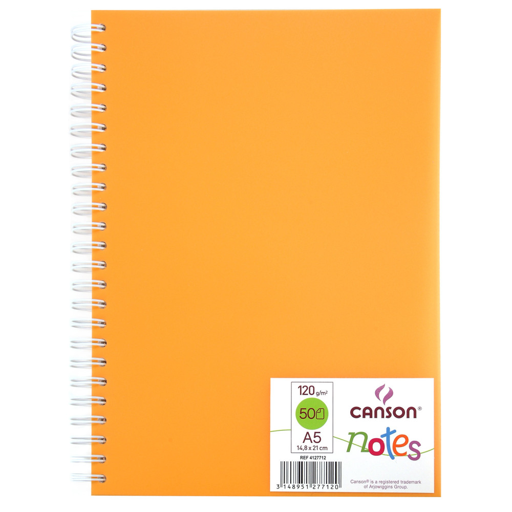 Notes polipropylenowy A5 - Canson - pomarańczowy, 120 g, 50 ark.