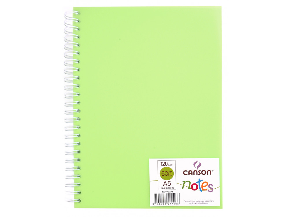 Sketchbook, polypropylene notebook - Canson - green, 120 g, 50 sheets