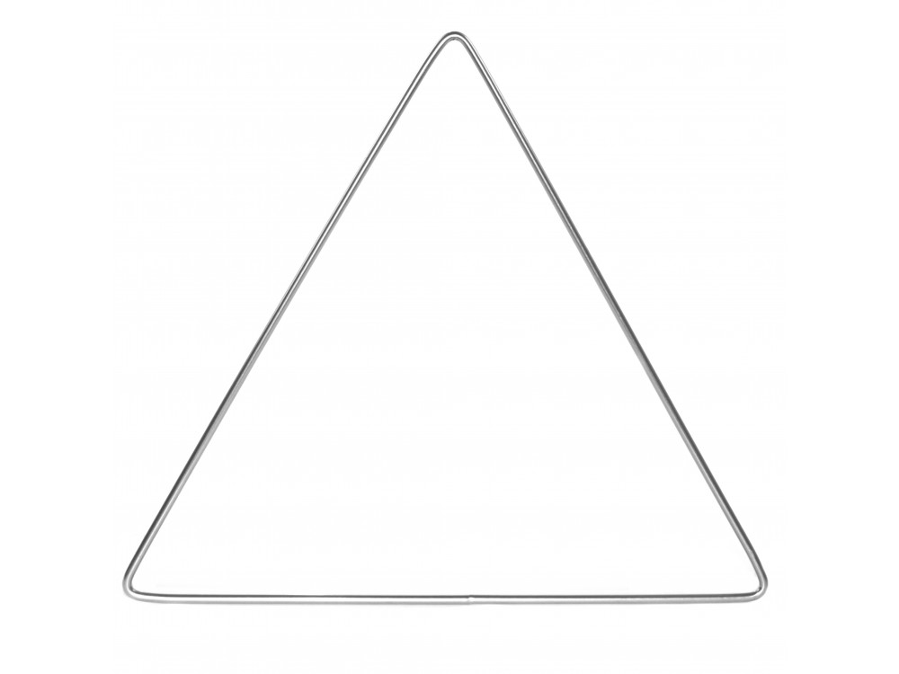 Metalowy trójkąt, baza do wianków, makram i łapaczy snów - srebrny, 10 cm