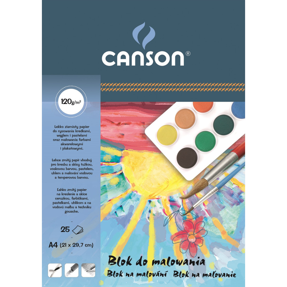 Painting paper pad A4 - Canson - 120 g, 25 sheets