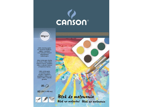Painting paper pad A3 - Canson - white, 120 g, 25 sheets