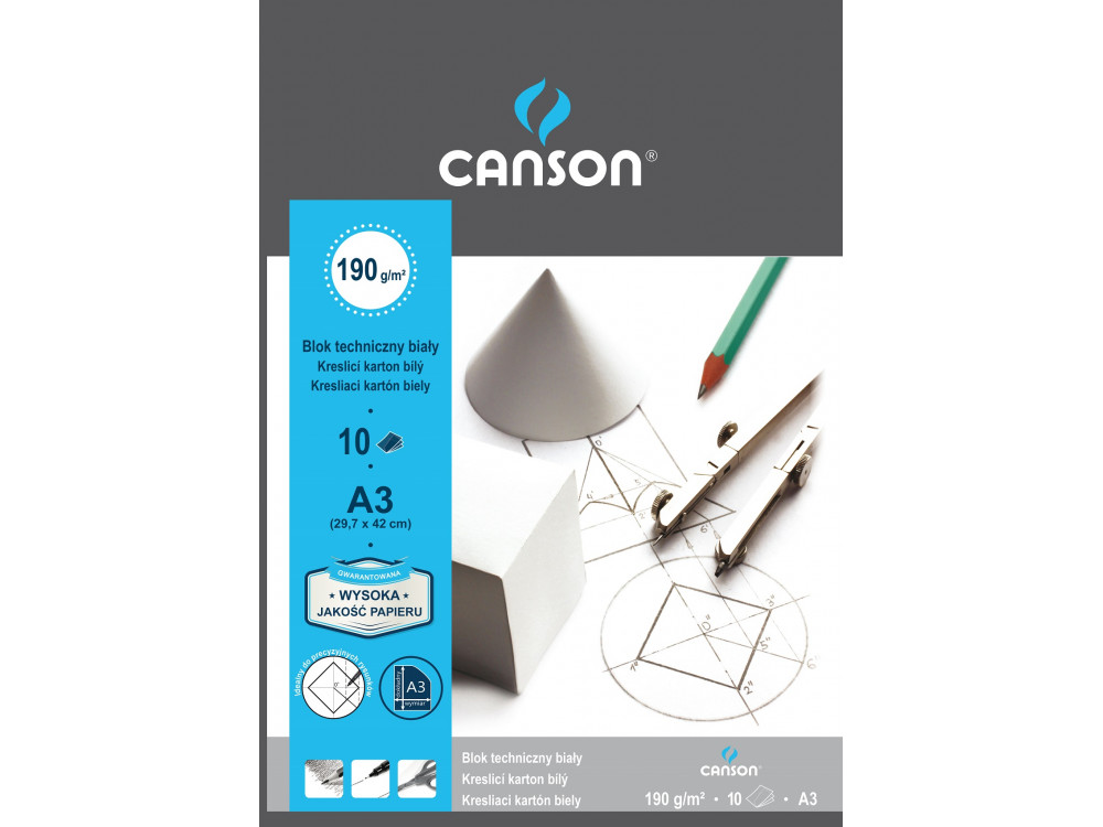 Drawing paper pad A3 - Canson - 190 g, 10 sheets