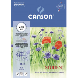 Watercolor drawing paper pad A4 - Canson - 250 g, 10 sheets
