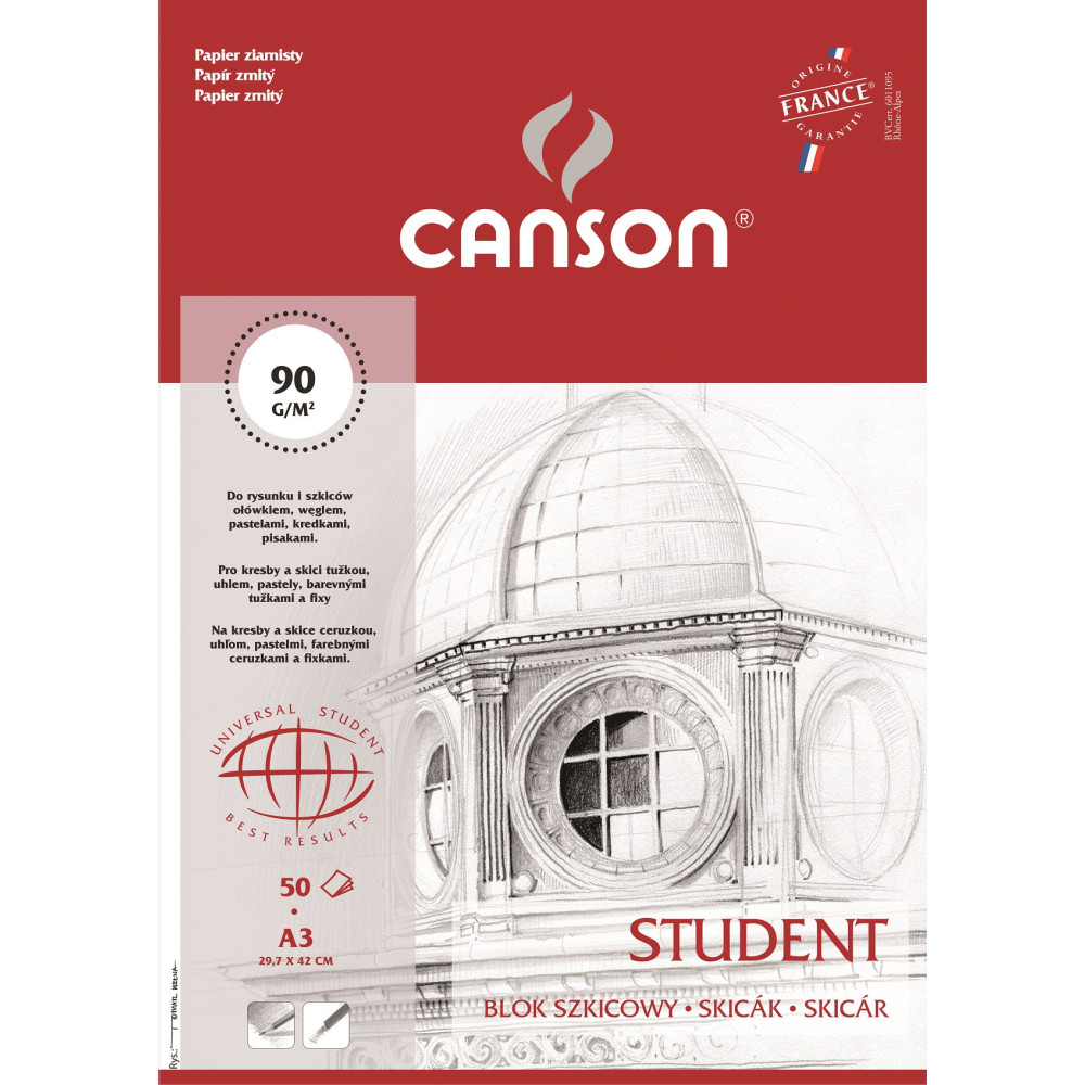 Sketch pad Student A3 - Canson - 90 g, 50 sheets