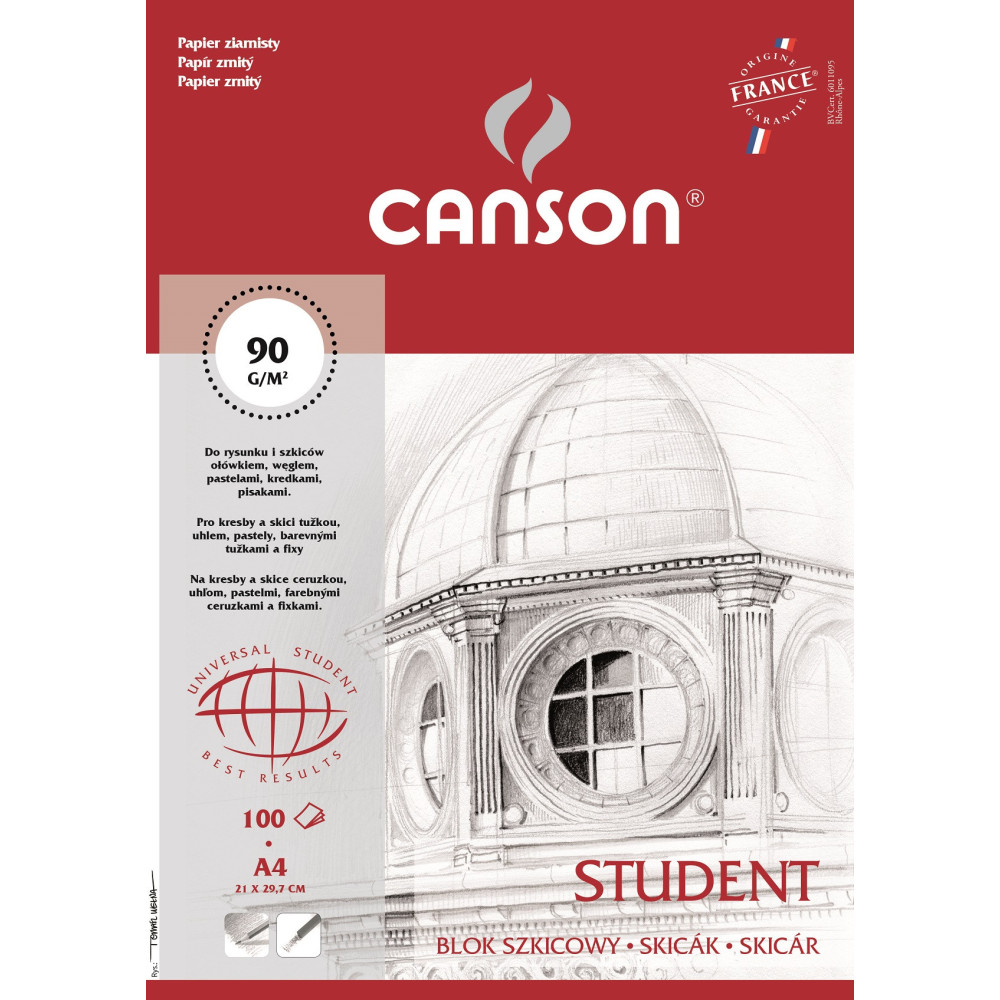 Blok szkicowy Student A4 - Canson - 90 g, 100 ark.