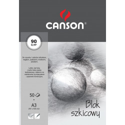 Sketching paper pad A3 - Canson - 90 g, 50 sheets