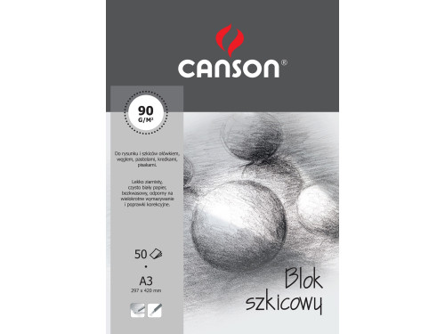 Sketching paper pad A3 - Canson - 90 g, 50 sheets
