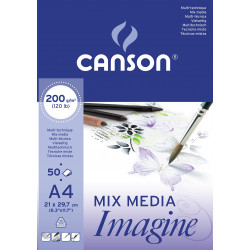 All-purpose drawing pad Mix Media A4 - Canson - 200 g, 50 sheets