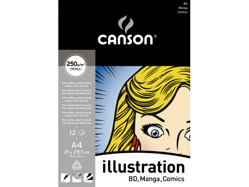 Blok do komiksów Illustration A4 - Canson - 250 g, 12 ark.