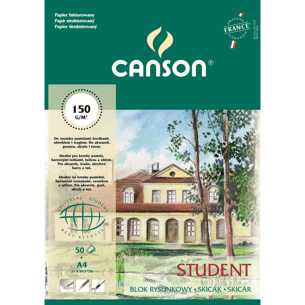Drawing paper pad Student A4 - Canson - 160 g, 50 sheets