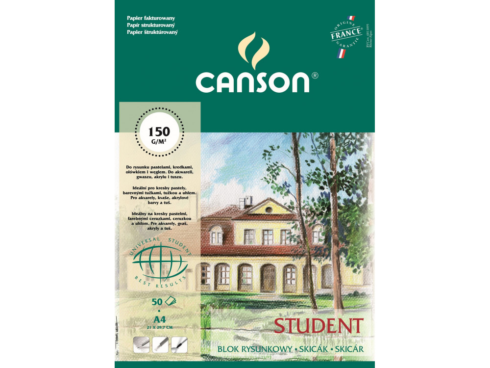 Blok rysunkowy Student A4 - Canson - 150 g, 50 ark.
