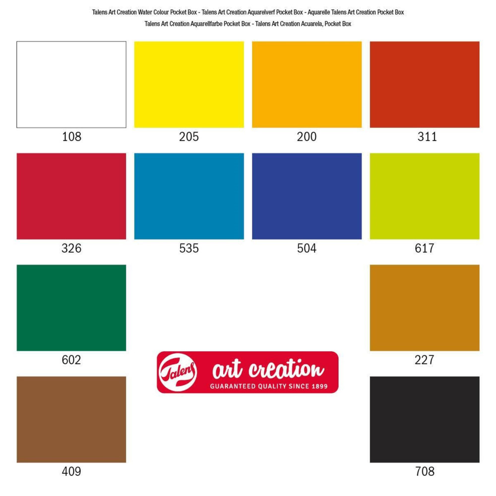 Zestaw farb akwarelowych w kostkach w etui - Talens Art Creation - 12 kolorów
