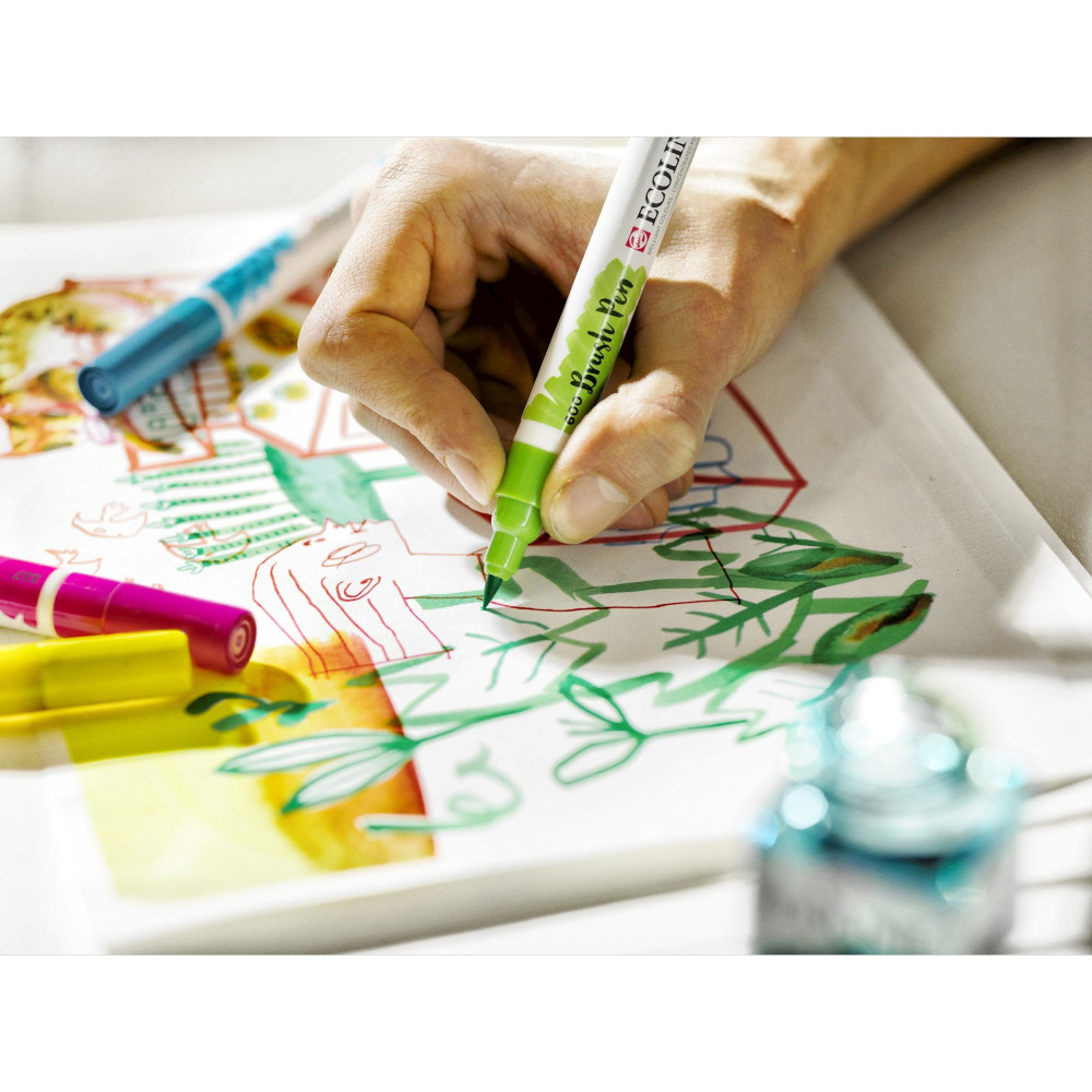 Brush Pen watercolor set Ecoline - Talens - Dark, 10 colors