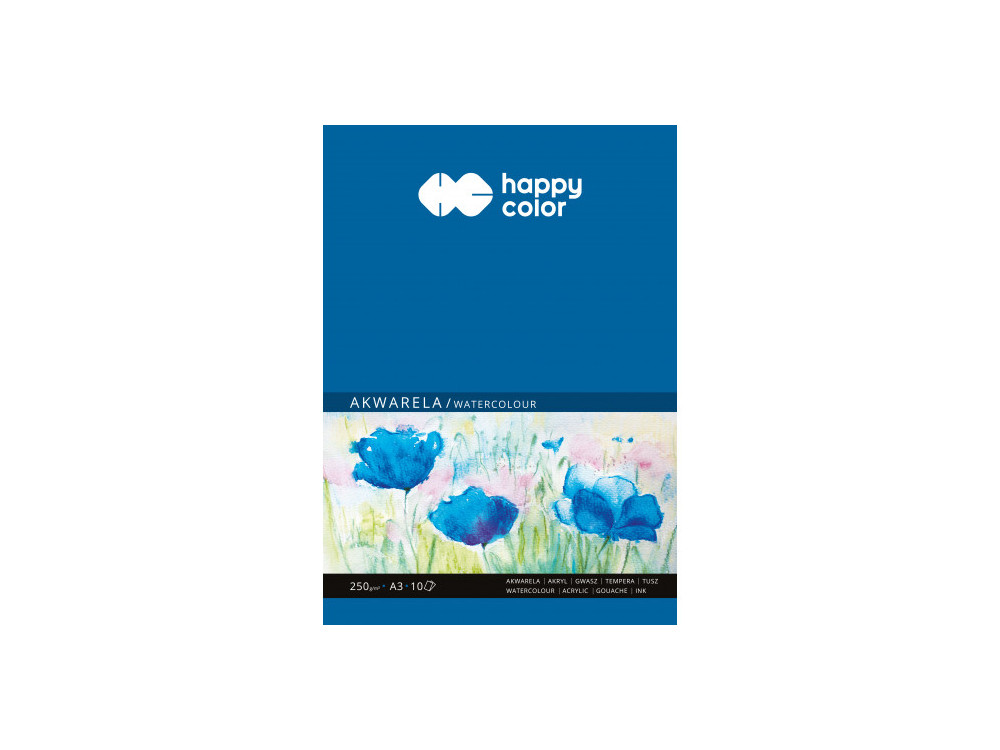 Watercolor paper pad A3 - Happy Color - 250 g, 10 sheets