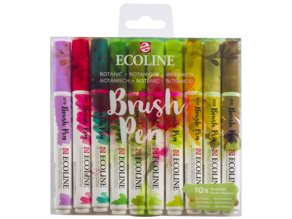 Brush Pen watercolor set Ecoline - Talens - Botanic, 10 colors