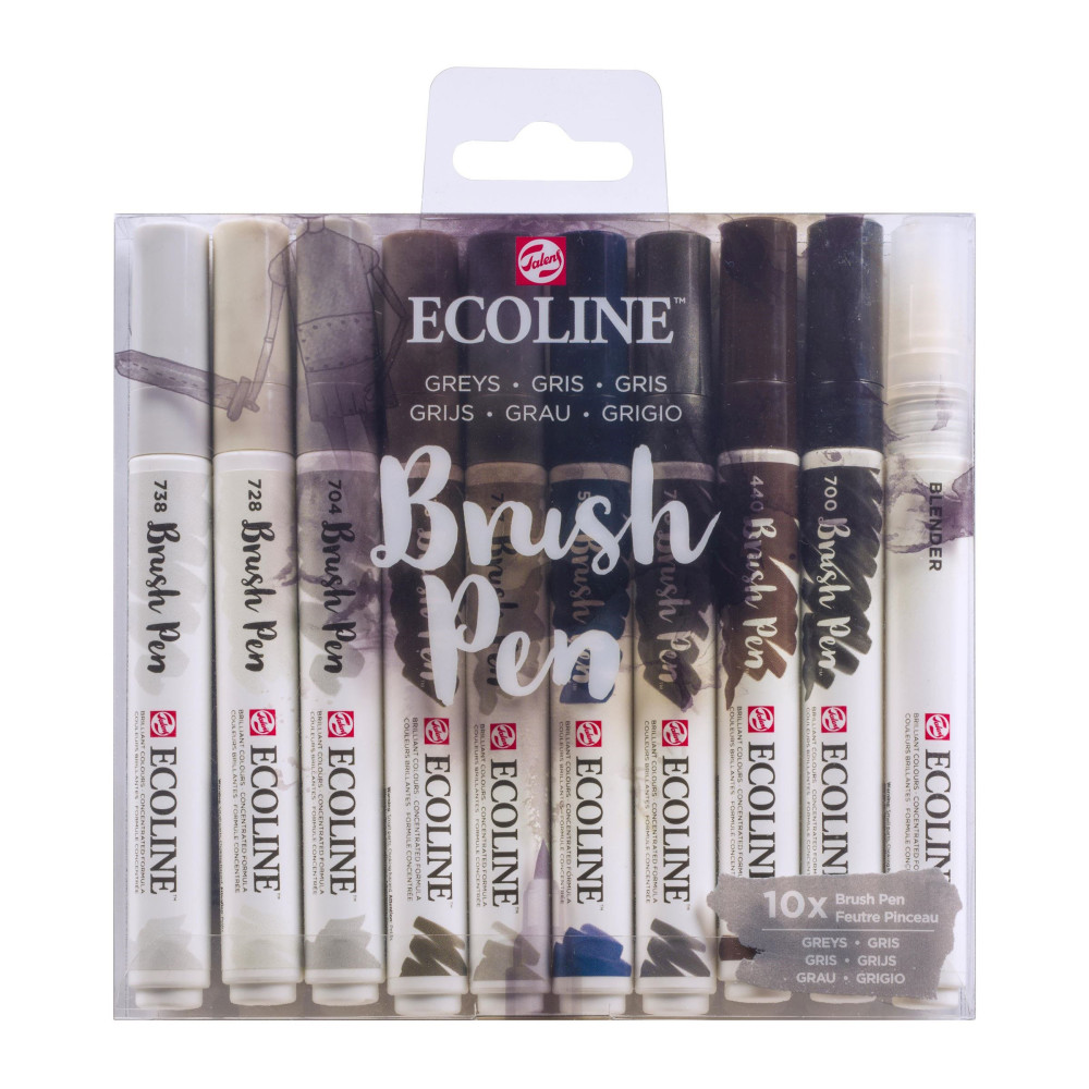 5-Color Earth Ecoline Brush Pen Set