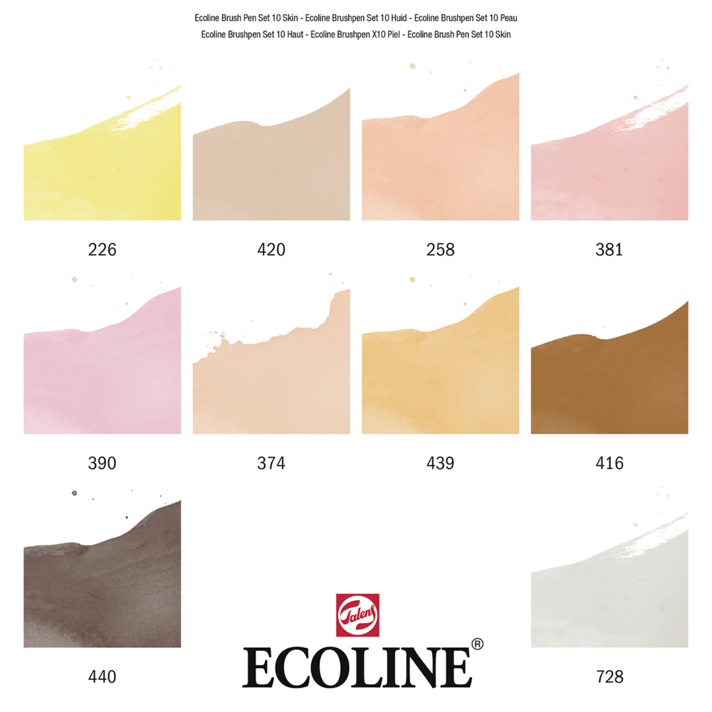 Zestaw pisaków pędzelkowych Ecoline - Talens - Skin, 10 kolorów