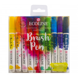 Brush Pen watercolor set Ecoline - Talens - Illustrator, 10 colors