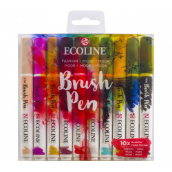 Brush Pen watercolor set Ecoline - Talens - Fashion, 10 colors