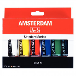 Zestaw farb akrylowych w tubkach - Amsterdam - 6 kolorów x 20 ml