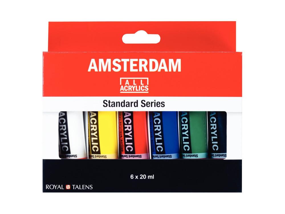 Zestaw farb akrylowych w tubkach - Amsterdam - 6 kolorów x 20 ml