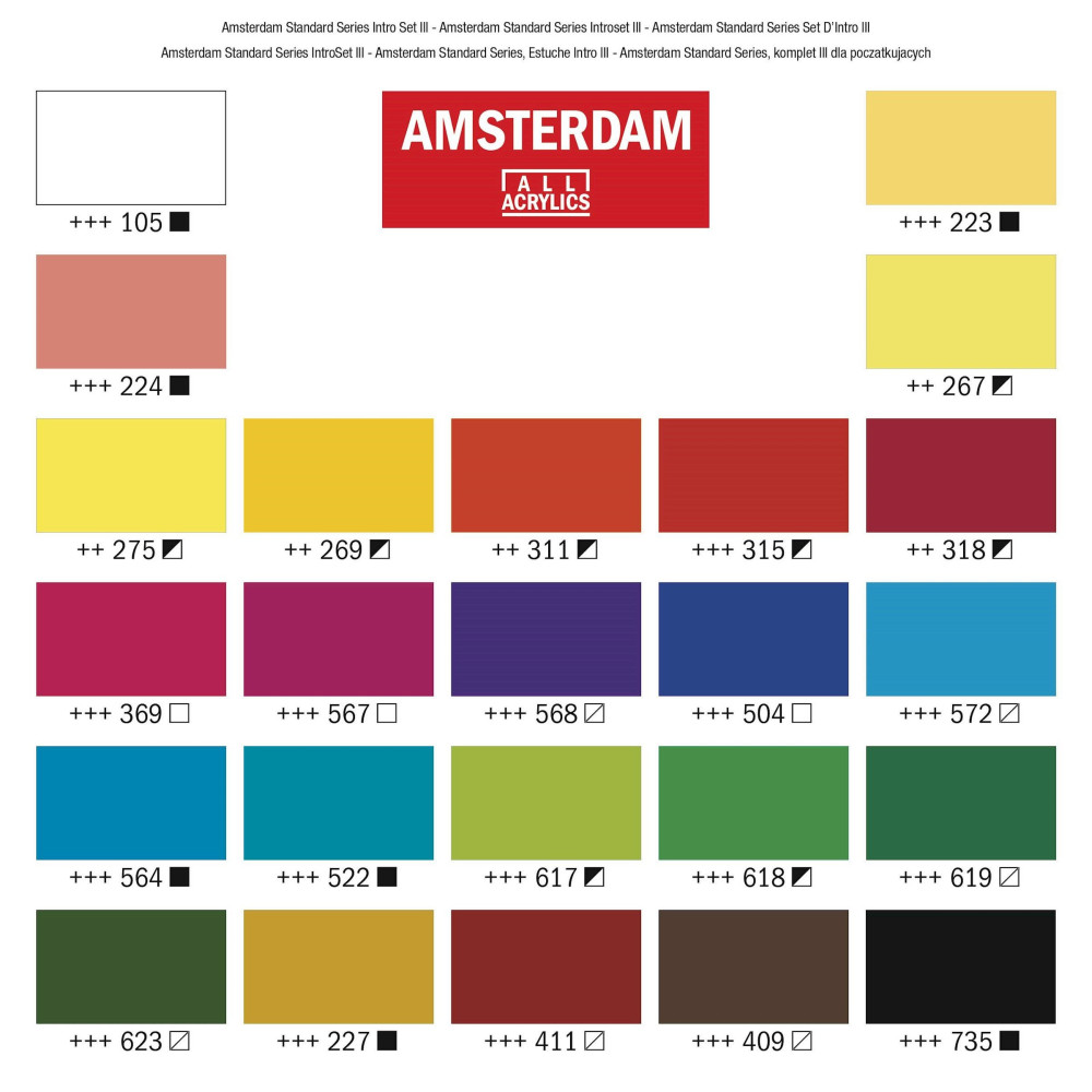 Zestaw farb akrylowych w tubkach - Amsterdam - 24 kolory x 20 ml