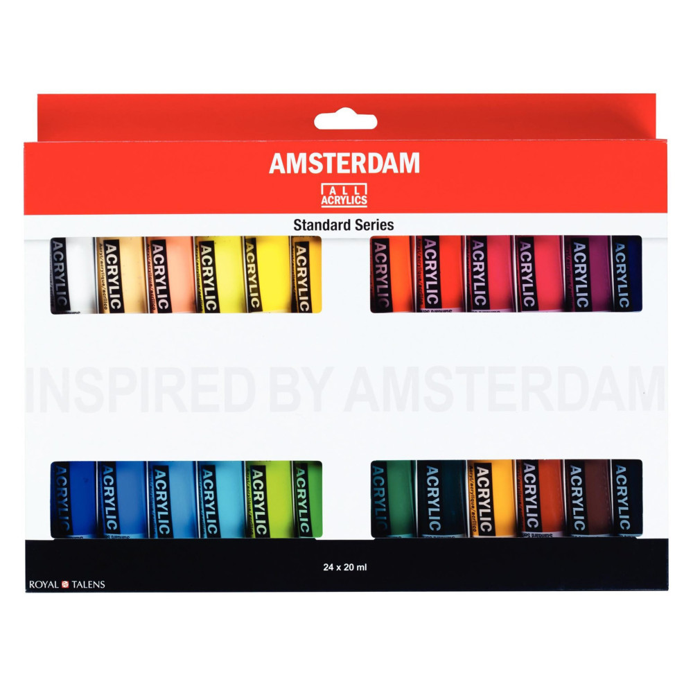 Zestaw farb akrylowych w tubkach - Amsterdam - 24 kolory x 20 ml