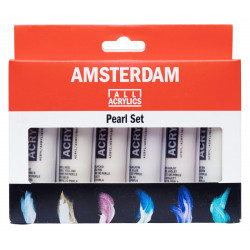 Zestaw farb akrylowych w tubkach - Amsterdam - perłowe, 6 kolorów x 20 ml