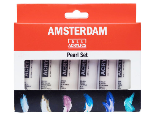 Zestaw farb akrylowych w tubkach - Amsterdam - perłowe, 6 kolorów x 20 ml