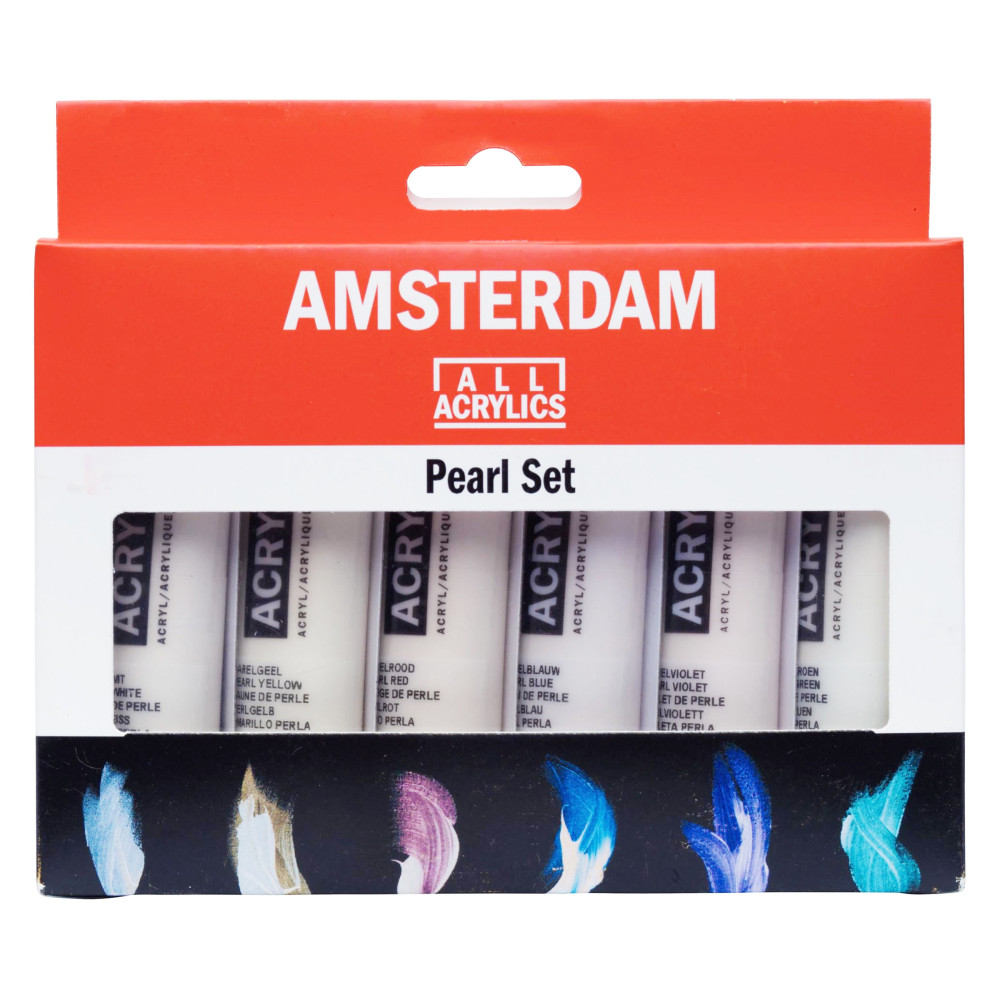 Set of acrylic paints - Amsterdam - pearl, 6 colors x 20 ml