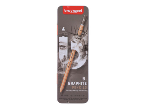 Set of graphite pencils Expression in metal tin - Bruynzeel - 6 pcs.