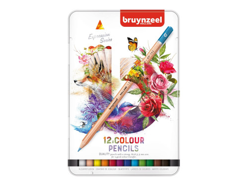 Set of colored pencils Expression in metal tin - Bruynzeel - 12 colors