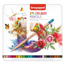Set of colored pencils Expression in metal tin - Bruynzeel - 24 colors