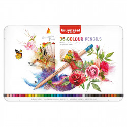 Set of colored pencils Expression in metal tin - Bruynzeel - 36 colors