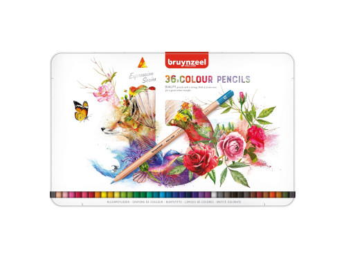 Zestaw kredek Expression w metalowym etui - Bruynzeel - 36 kolorów
