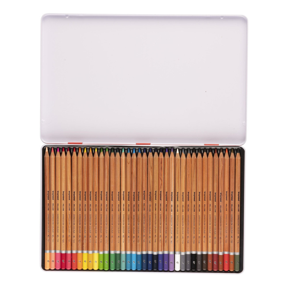 Set of colored pencils Expression in metal tin - Bruynzeel - 36 colors