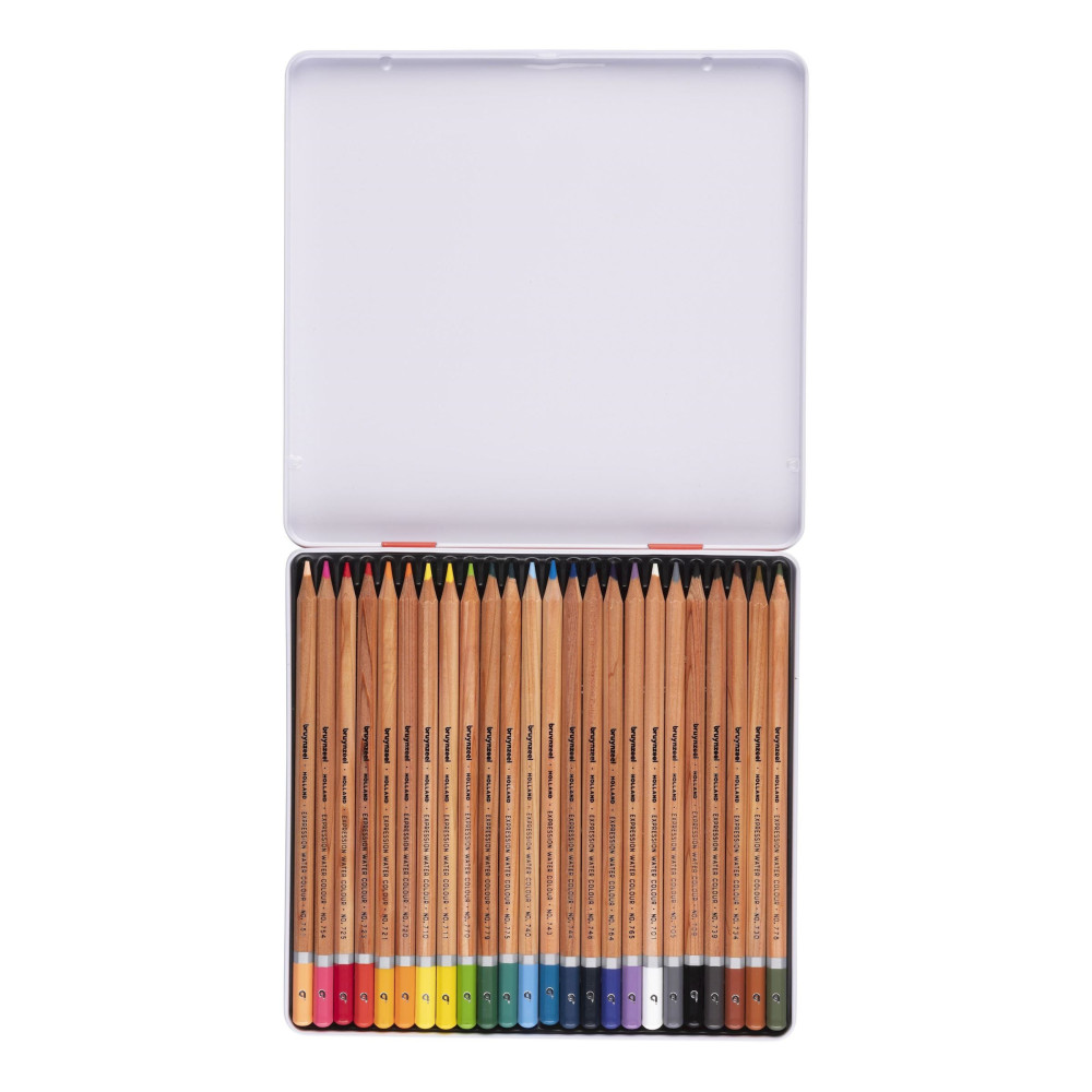 Set of watercolor pencils Expression in metal tin - Bruynzeel - 24 colors