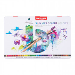 Set of watercolor pencils Expression in metal tin - Bruynzeel - 36 colors