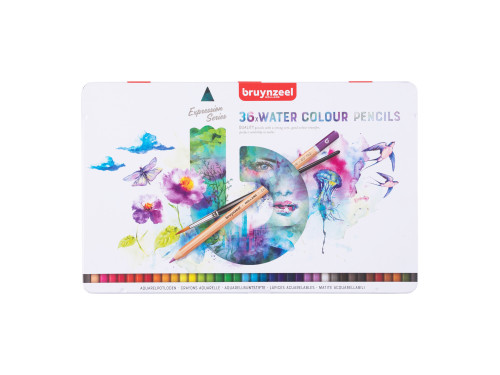 Set of watercolor pencils Expression in metal tin - Bruynzeel - 36 colors