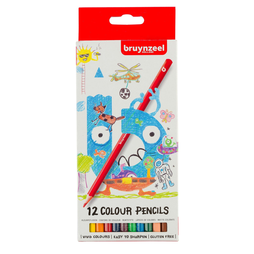 Set of colored pencils for kids - Bruynzeel - 12 colors