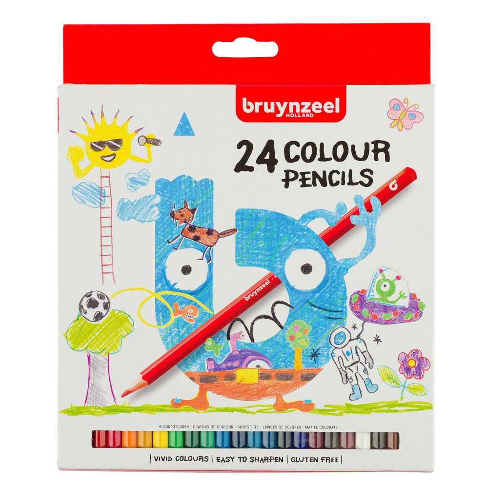 Set of colored pencils for kids - Bruynzeel - 24 colors