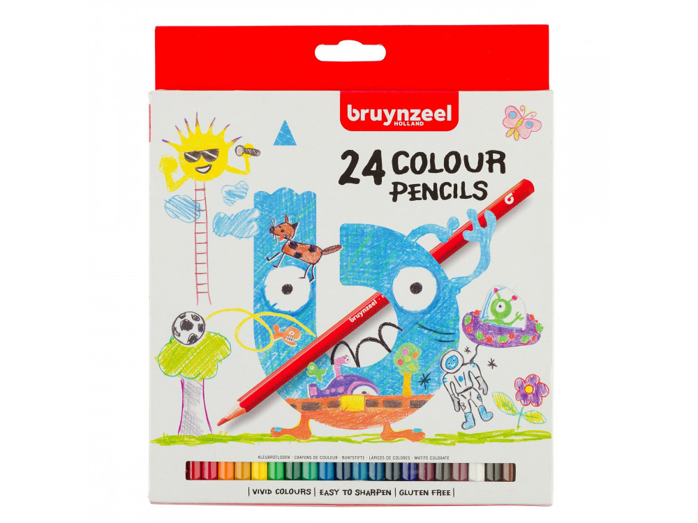 Zestaw kredek ołówkowych dla dzieci - Bruynzeel - 24 kolory