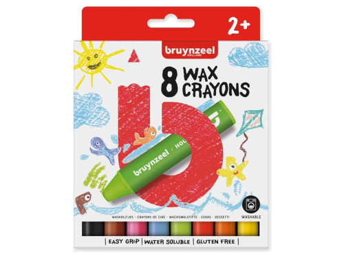 Set of extra thick wax crayons for kids - Bruynzeel - 8 colors