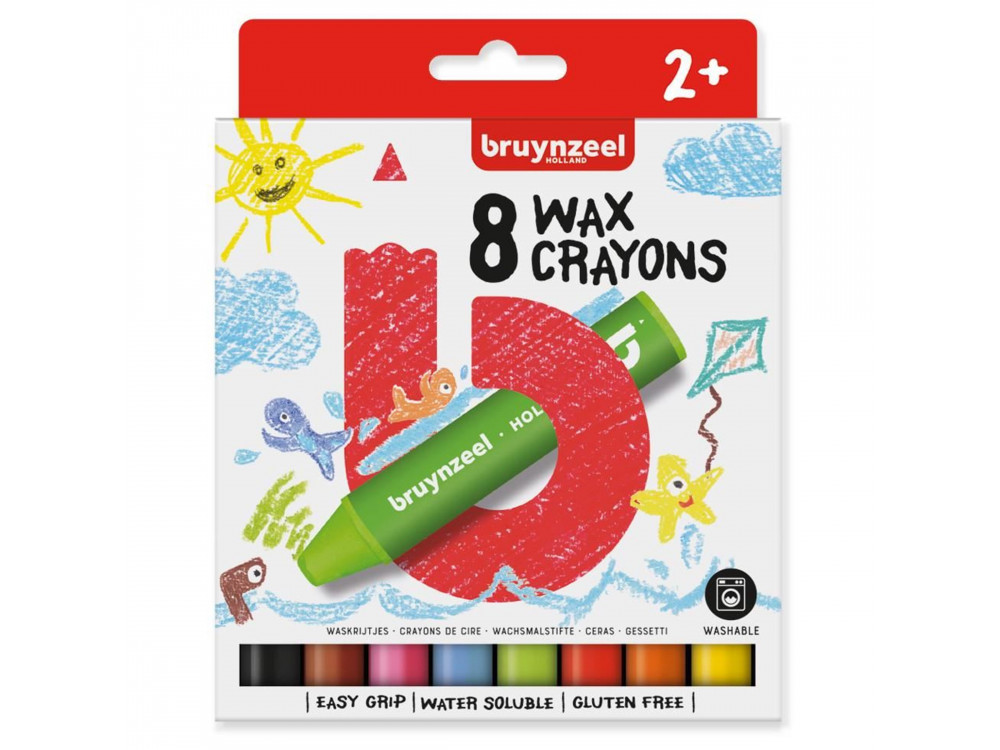Set of extra thick wax crayons for kids - Bruynzeel - 8 colors
