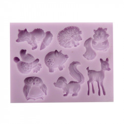 Silicone mold - Pentart - rectangular, forest animals