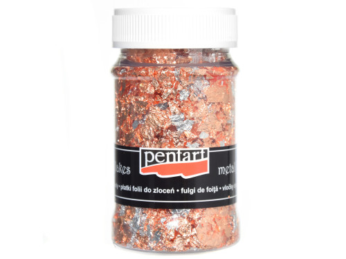 Decor foil in flakes - Pentart - silver and copper, 100 ml