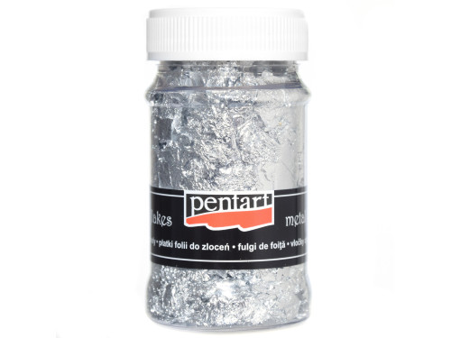 Folia do złoceń w płatkach - Pentart - srebrna, 100 ml