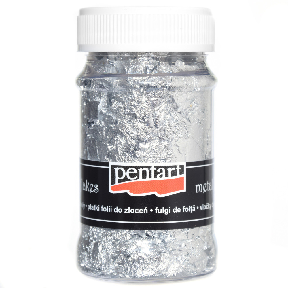 Decor foil in flakes - Pentart - silver, 100 ml